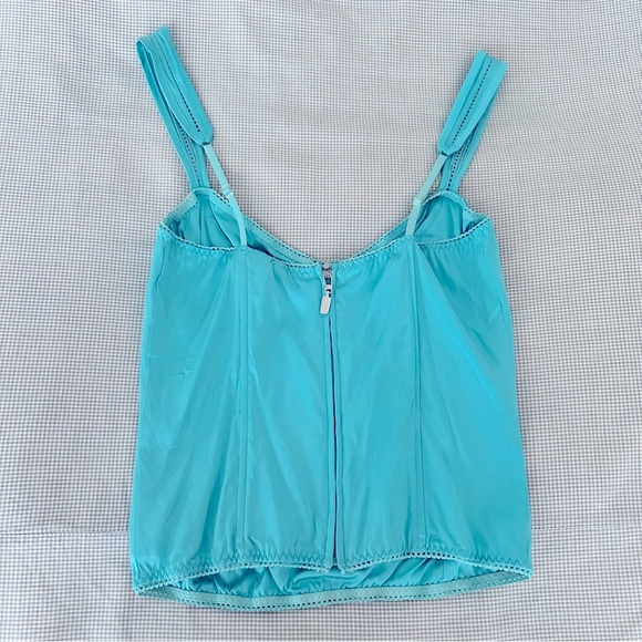 HOT Marciano Silk/Satin Bustier!! Aqua size S/P, zip up back! So sexy! - Picture 6 of 6